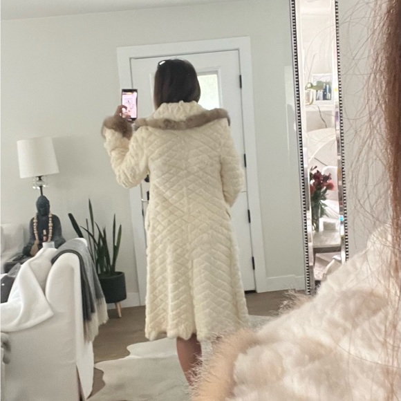 Midi Rabbit fur coat - Picture 4 of 9